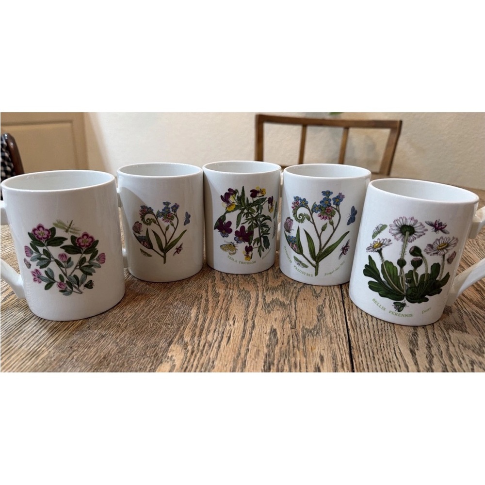 Portmeirion The Botanic Garden set of 5 White Mugs